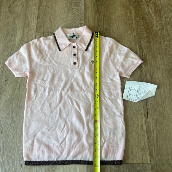 COACH 1941 Women's Knit Polo Shirt with Rexy Patch Size S In Pink - Picture 4 of 10